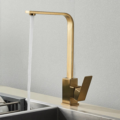 Grifo de cocina DecorBites™ níquel cepillado | Mezclador giratorio 360° para agua fría y caliente | Monomando