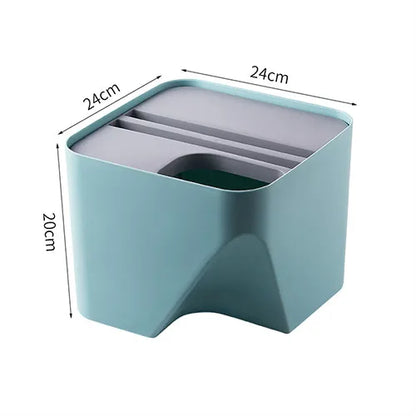 DecorBites™ Stackable Trash Can with Lid Kitchen Waste Bin Bathroom Plastic Paper Basket
