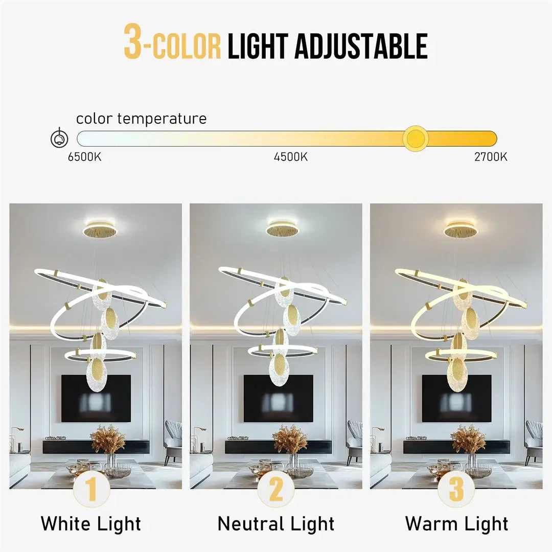 DecorBites™ Modern 3-Layer LED Chandelier Pendant Light