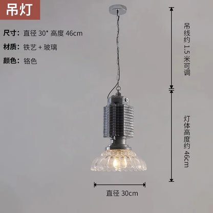 DecorBites™ Glass Chrome Pendant Light LED E27 Iron Art Decor for Restaurant Café