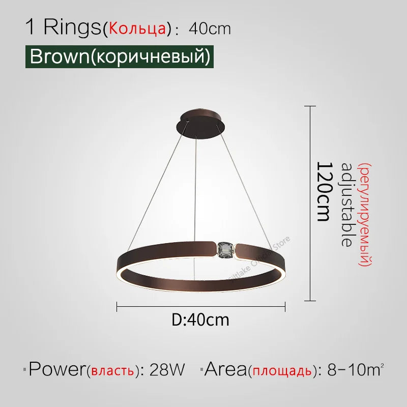 DecorBites™ Diamond Ring Chandelier | Nordic Crystal Bedroom and Living Room Luxury Lamp