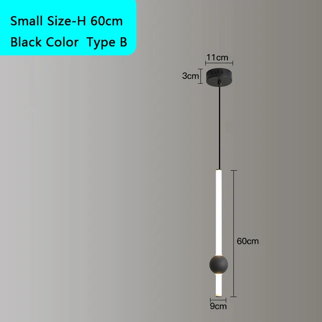 DecorBites™ Black Gold Ceiling Pendant for Bedside Bedroom LED Modern Hanging Light