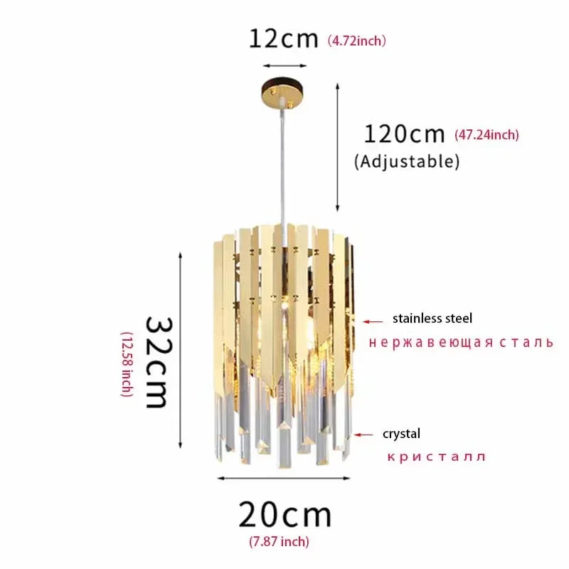 DecorBites™ Gold K9 Crystal LED Chandelier for Living Room Kitchen Dining Bedroom