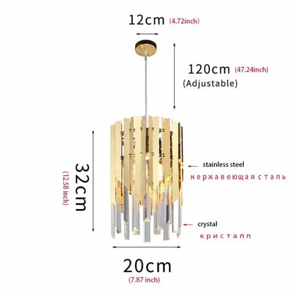 DecorBites™ Gold K9 Crystal LED Chandelier for Living Room Kitchen Dining Bedroom
