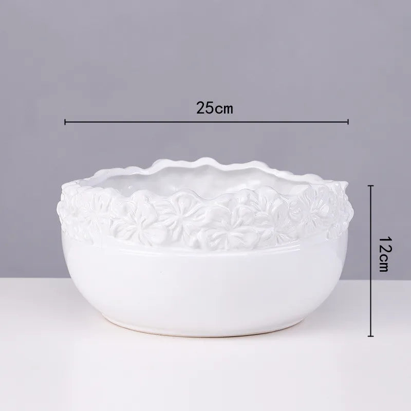 DecorBites™ Golden Edge Succulent Flower Pot Vase - Indoor Ceramic Planter Pot