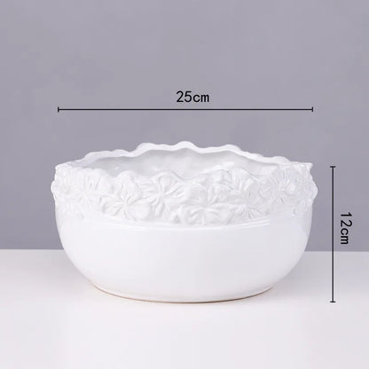 DecorBites™ Golden Edge Succulent Flower Pot Vase - Indoor Ceramic Planter Pot