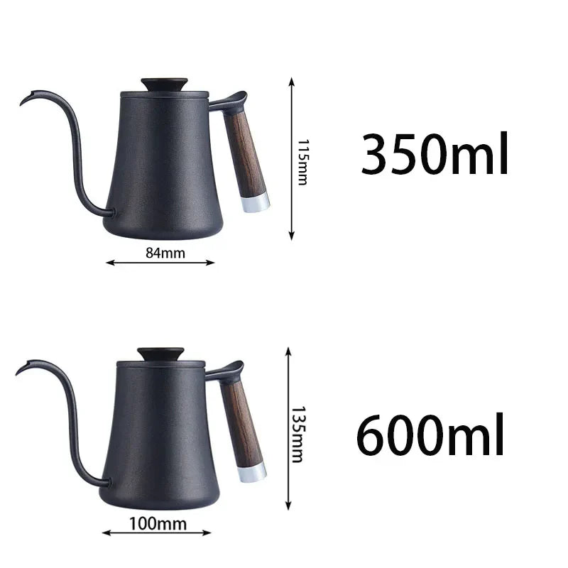 DecorBites™ Gooseneck Pour Over Kettle with Wooden Handle - Coffee Accessories