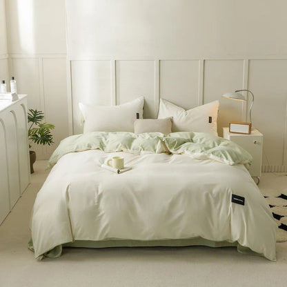 Decorbites™ beidseitiges farbabstimmendes Baumwoll-Bettwäsche-Set für Erwachsene