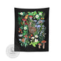 Decobites Rabbit Strawberry Garden Tapestry: Psychedelic Mushroom Flower Boho Wall Art