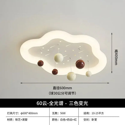 DecorBites™ Kids Cloud Chandelier Light for Children's Room, Full Spectrum, Boys & Girls, Cream Style