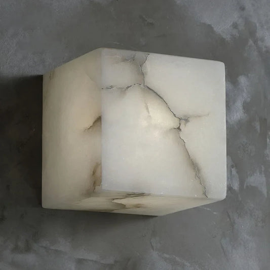 Aplique de pared DecorBites™ Cube Marble de piedra natural con luz LED para iluminación de dormitorios y pasillos