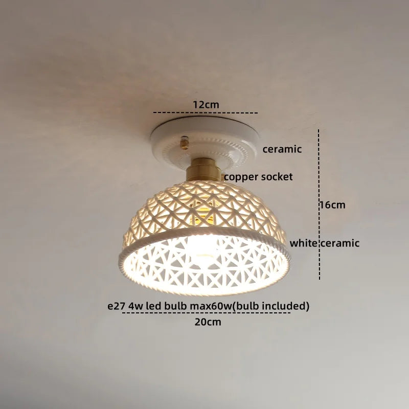 DecorBites™ Ceramic LED Ceiling Lamp Indoor Lighting Semi-Circular Light Fixture