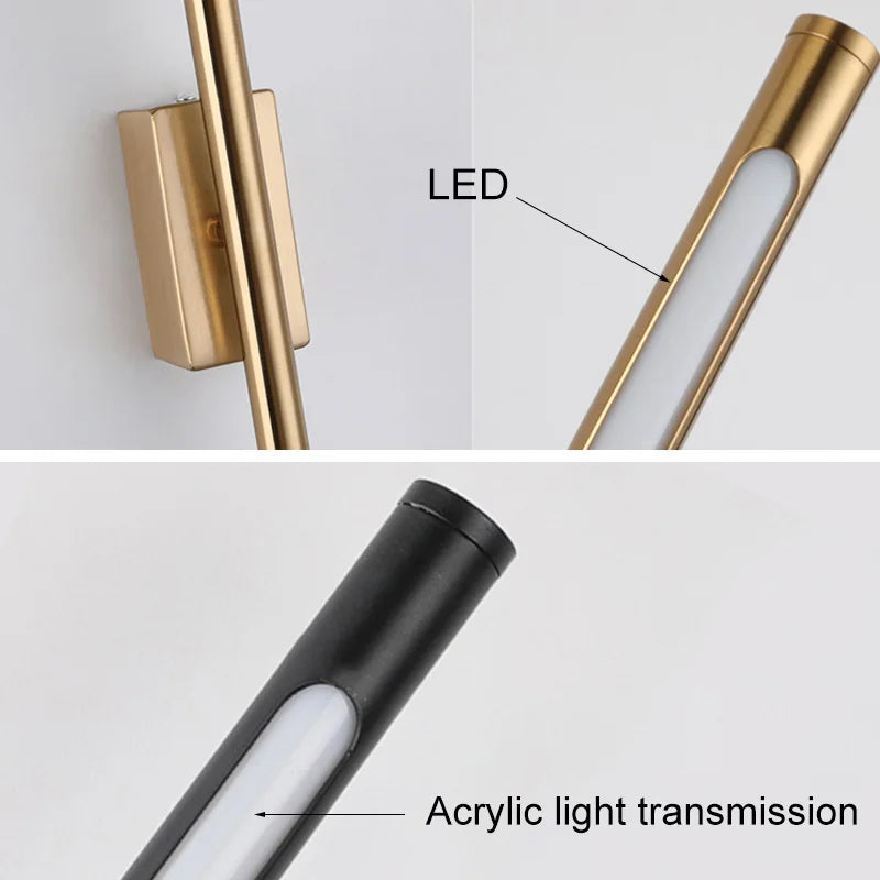 ديكوربايتس™ مصباح حائط LED أسود نورديك لغرفة المعيشة، غرفة النوم، السلالم، الممر