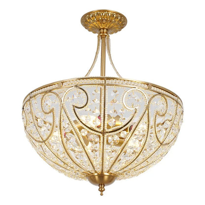 Lámpara de araña semi-araña de cristal de lujo DecorBites™ para dormitorio, restaurante o pasillo - Estilo retro europeo