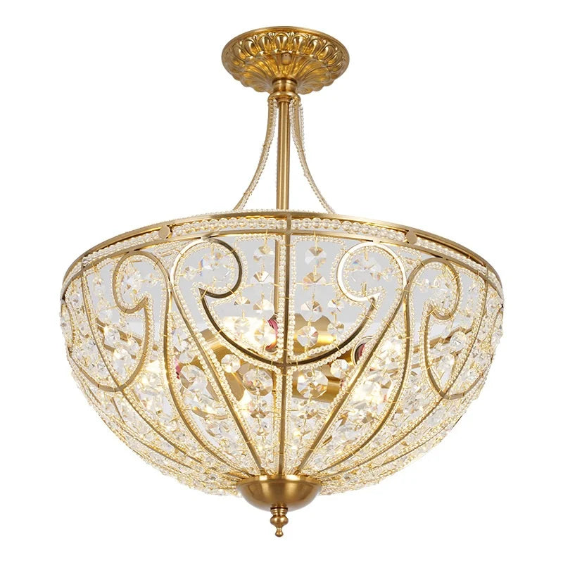 Retro Crystal Semi Chandelier