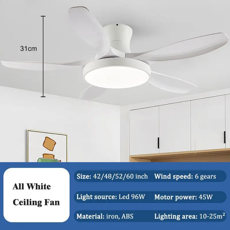 DecorBites™ 52" DC Ceiling Fan Light Remote Control LED Living Bedroom 220V 110V