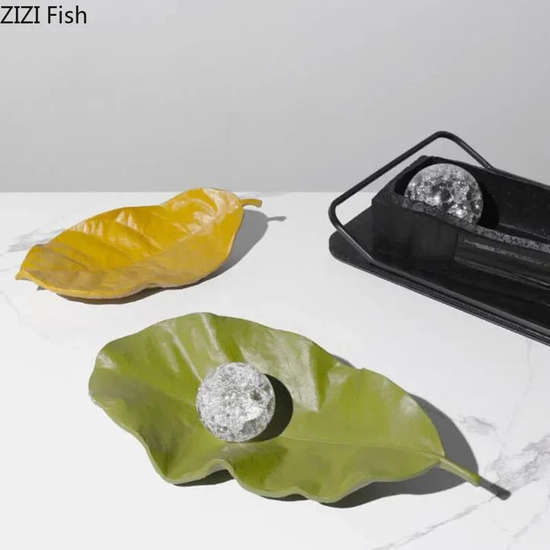 DecorBites™ Leaves Tray Jewelry Stand - Multicolour Earrings & Necklace Display Plate