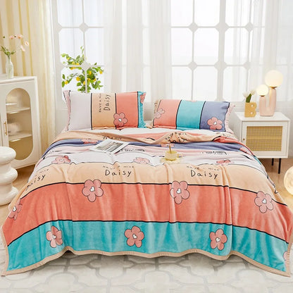 Manta de franela afelpada DecorBites™ - Funda de sofá y sábana para cama Queen doble, ideal para todas las estaciones