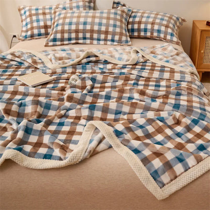 DecorBites™ Japanese Milk Velvet Blanket: Soft, Thick, and Cozy for All Seasons