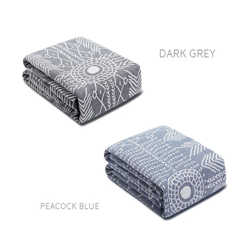 DecorBites™ Cotton Gauze Throw Blanket - Soft and Cozy Bedspread for Summer - Ideal for Dorms, Sofas, and Couples