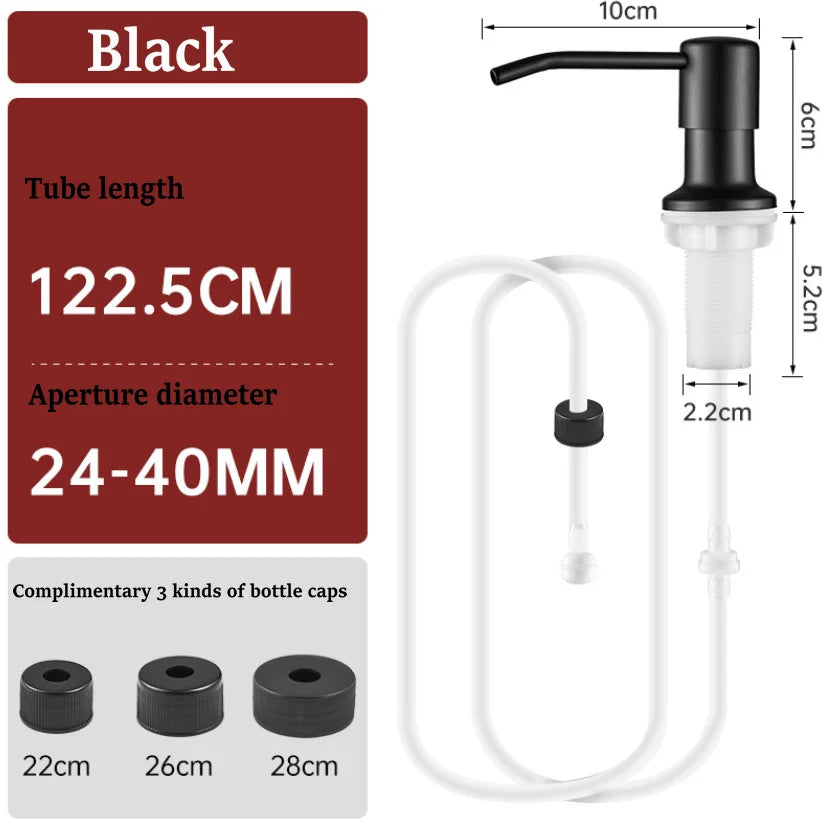 DecorBites™ Kitchen Sink Soap Dispenser with Extension Tube and Press Extractor