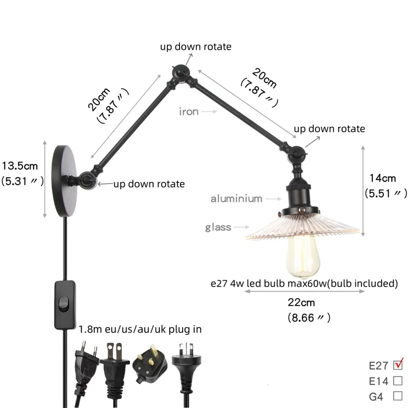 Iron Swing Arm Sconce