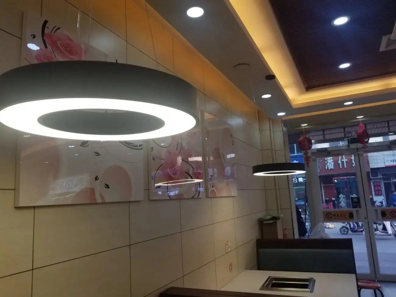 DecorBites™ Circular Gold Ring LED Pendant Light for Dining Room and Living Room