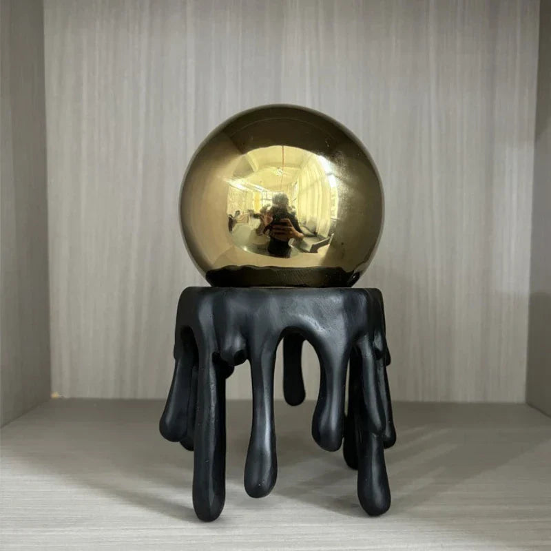 DecorBites™ Golden Octopus Spherical Figurine Decorative Resin Ornament