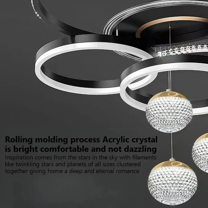 Modern Iron and Acrylic LED Pendant Chandelier