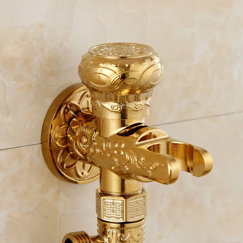 DecorBites™ Gold Brass Hand Held Bidet Shattaf Shower Head Set