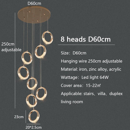 DecorBites™ Circle Ring LED Chandelier Light for Luxe Living Spaces