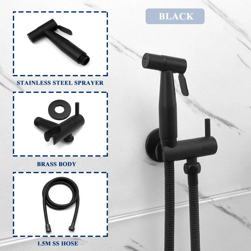 DecorBites™ Gold Bidet Faucet Handheld Sprayer Single Cold Water Tap Hygienic Toilet Shower