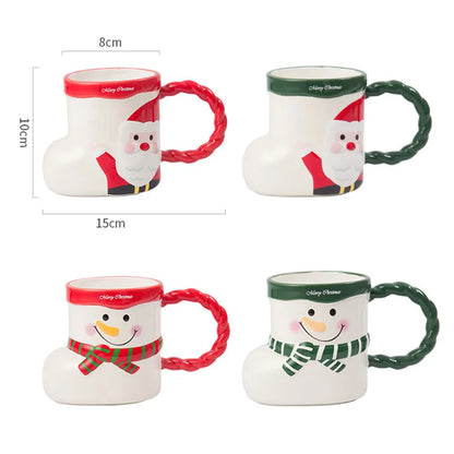 Taza de cerámica DecorBites™ con calcetines navideños, diseño de Papá Noel, ideal para regalo de Navidad