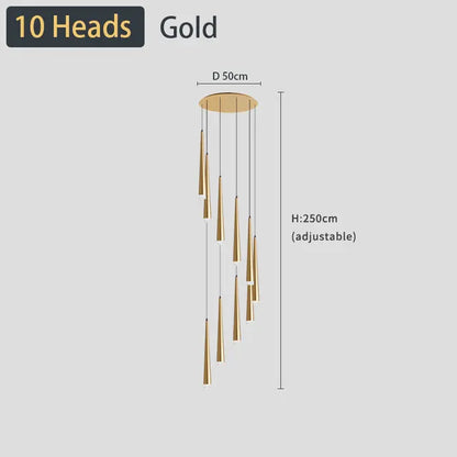 Lámpara de techo LED negra DecorBites™: Iluminación elegante para escaleras, decoración del hogar y sala de estar