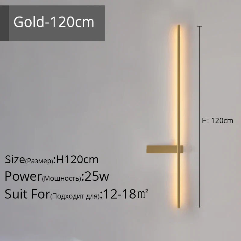 DecorBites™ LED Wall Lamp, Modern Minimalist Design, Aluminum, Indoor Lighting, Gold/Black, AC85-260V