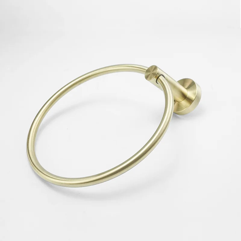 Juego de accesorios de baño DecorBites™ en oro cepillado: portarrollos, toallero y gancho para bata - Accesorios de baño para montaje en pared