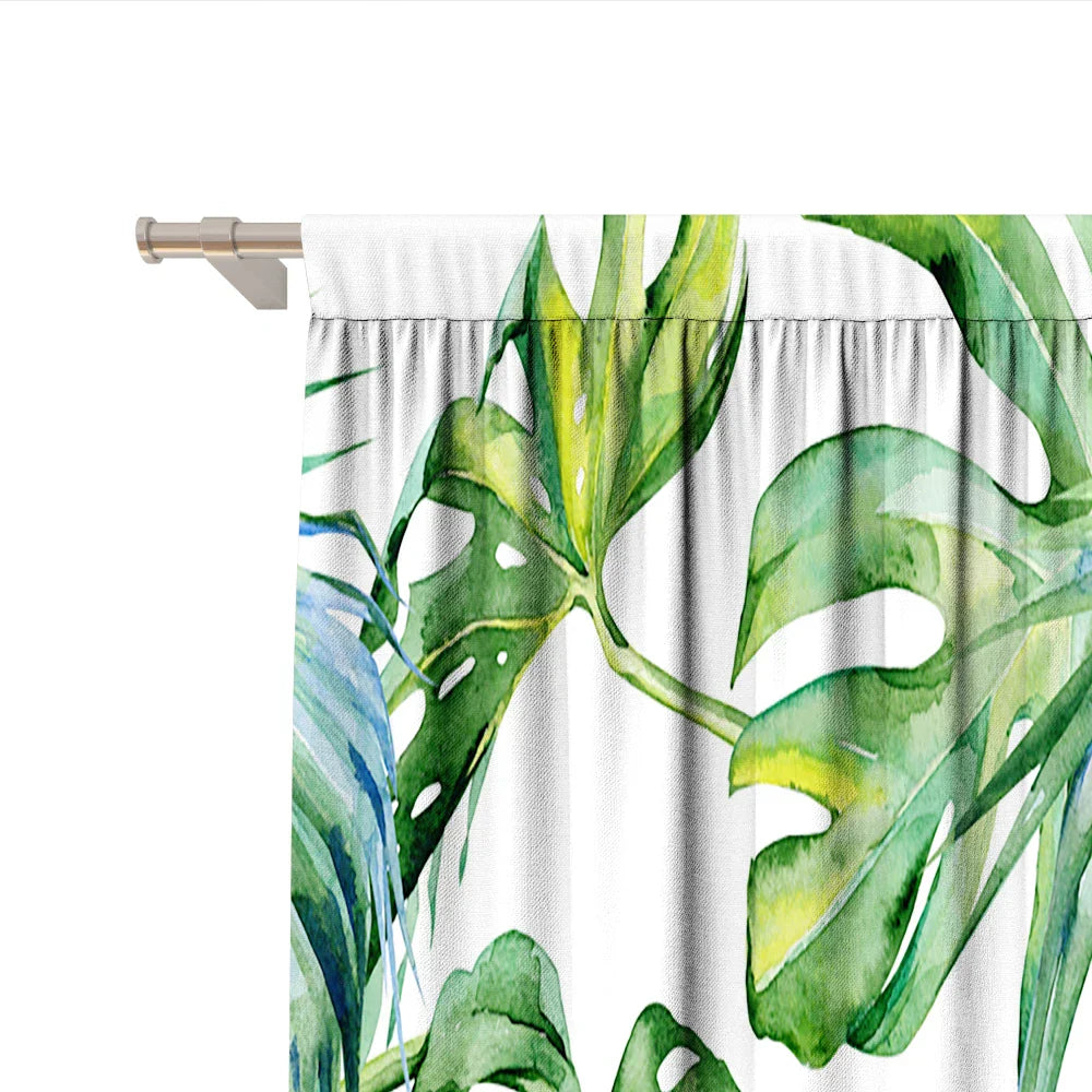 Decobites Tropical Leaf Gauze Curtain for Kitchen, Living Room, Balcony, Garden