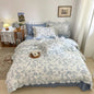 Decobites Floral Lace Ruffle Bedding Set, Fresh Flower Single Duvet Cover, 100% Cotton