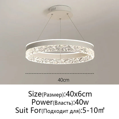 DecorBites™ Crystal Rings LED Chandelier Black&White Frame