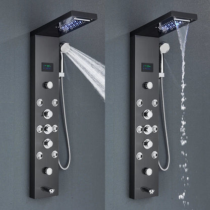 DecorBites™ LED Rainfall Shower Panel System with Temperature Screen & Massage SPA