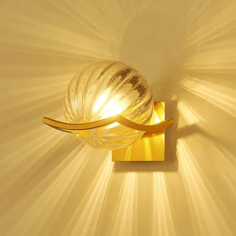Lámpara de pared de bola de vidrio oro Decorbites™ para decoración de iluminación interior moderna