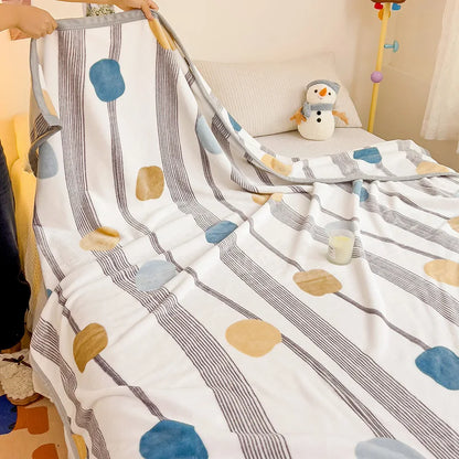 DecorBites™ Cartoon Milk Velvet Blanket: Soft Coral Fleece Summer Sofa Cover & Queen Blanket