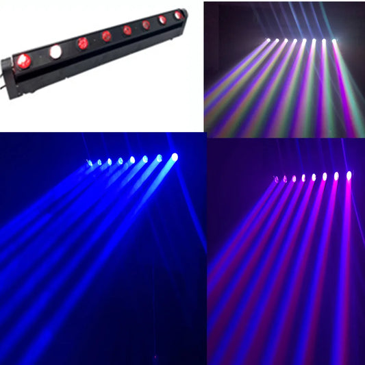 DecorBites™ LED Bar Beam 8x15W RGBW Quad Moving Head Stage Light for DJ DMX Control