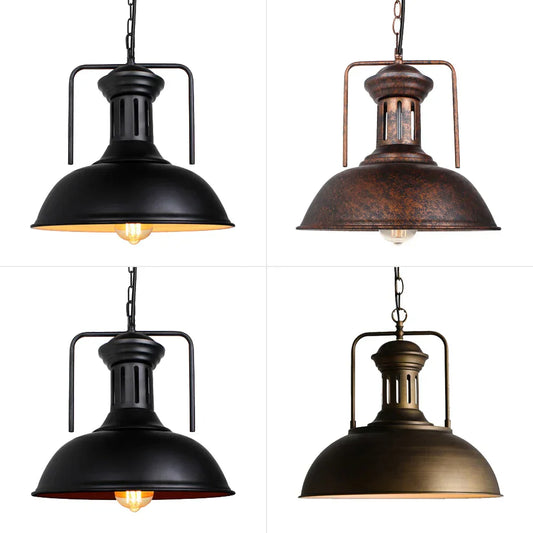 DecorBites™ Industrial Pendant: Vintage Retro Hanging Light for Living Room & Kitchen.