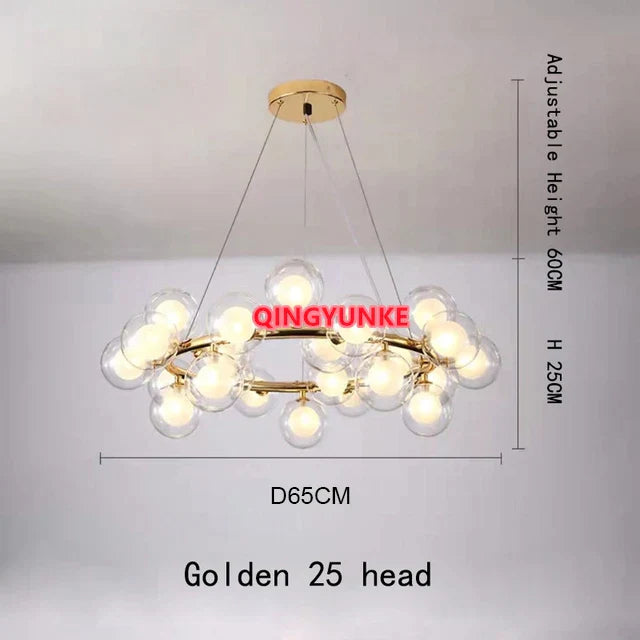 ثريا ديكوربايتس™ الزجاجية لغرفة المعيشة - إضاءة سقف جزيرة المطبخ النوردية الحديثة