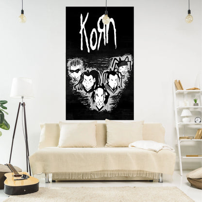 Decobites KORNS Band Tapestry: Vintage Bedroom Decor Aesthetic Room Art