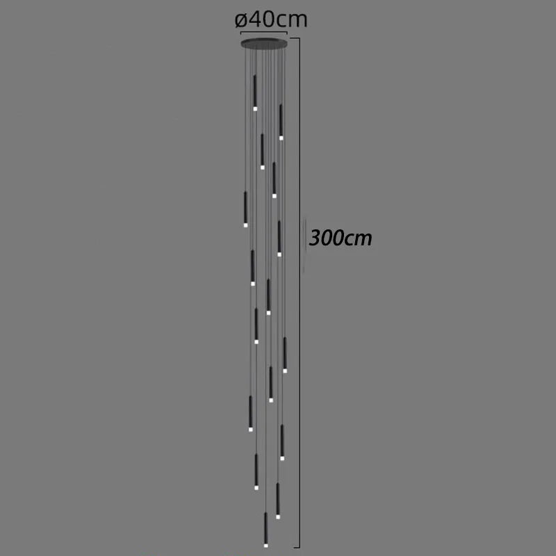 DecorBites™ LED Staircase Chandeliers: Modern Pendant Light Lamps for Living Room Decor