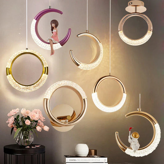 DecorBites™ LED Ring and Moon Lamps Set - Modern Acrylic+Alloy Lighting Collection