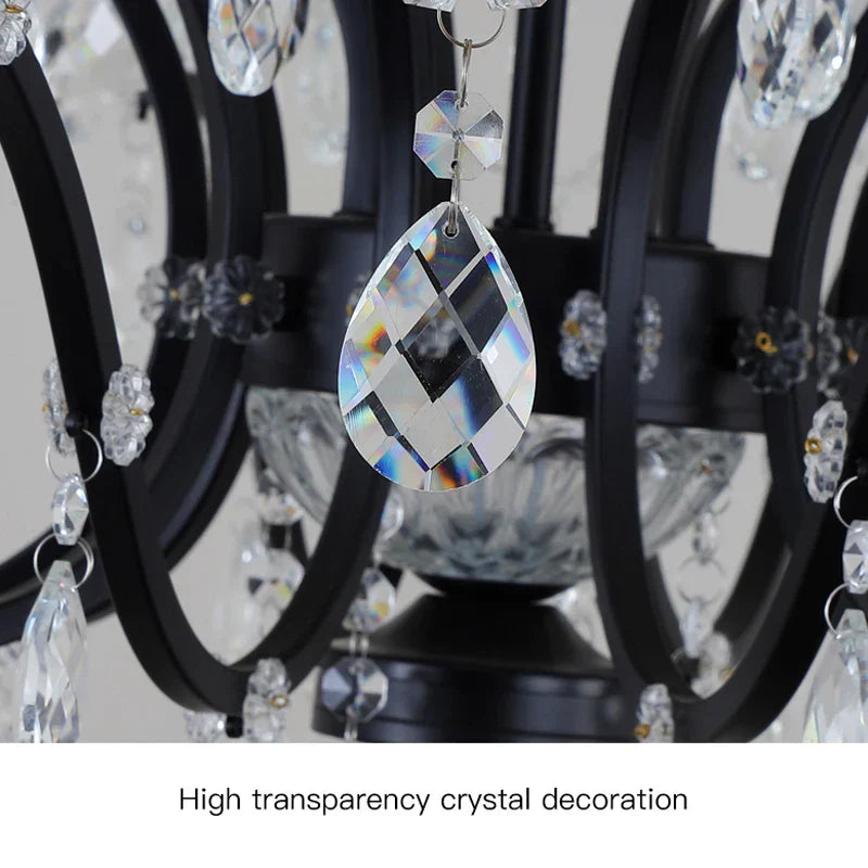 Lámparas colgantes DecorBites™ de cristal con forma de candelabro: Lámparas colgantes negras para comedor, cocina y casa de campo.