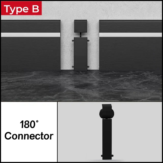 DecorBites™ LED Skirting Aluminum Profiles: Brushed Gold/Black, Conner Baseboard, Diffuser, Stair, Floor, Wall Decor